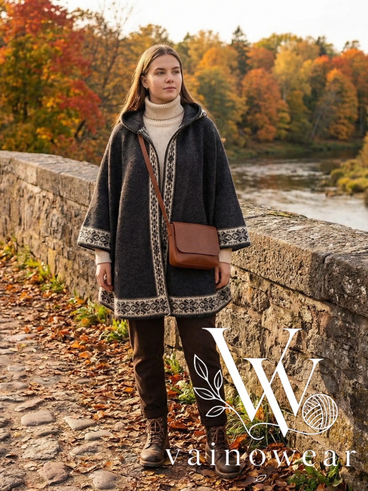 Knitted women's poncho 1