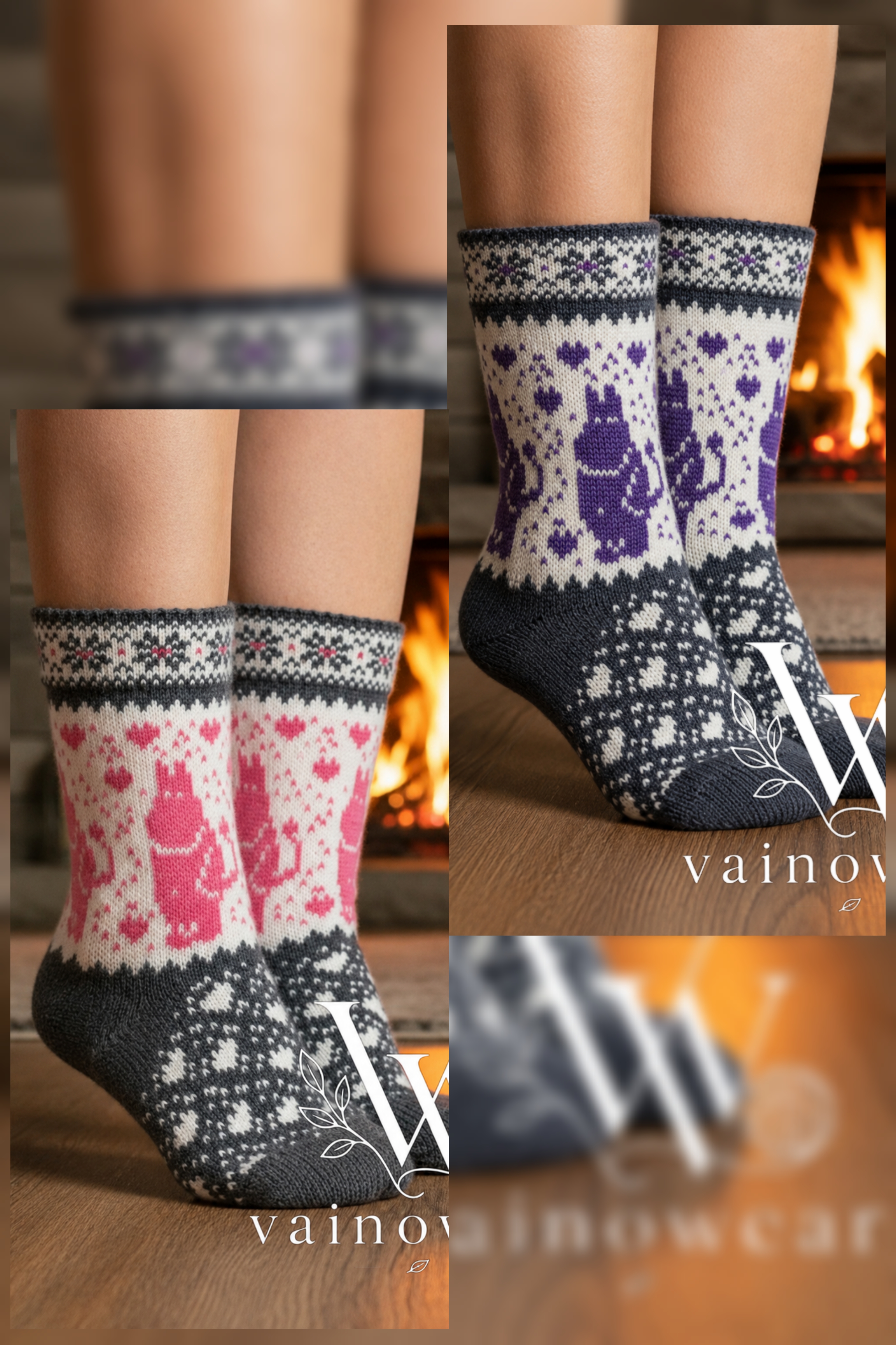 Knitted wool socks 1