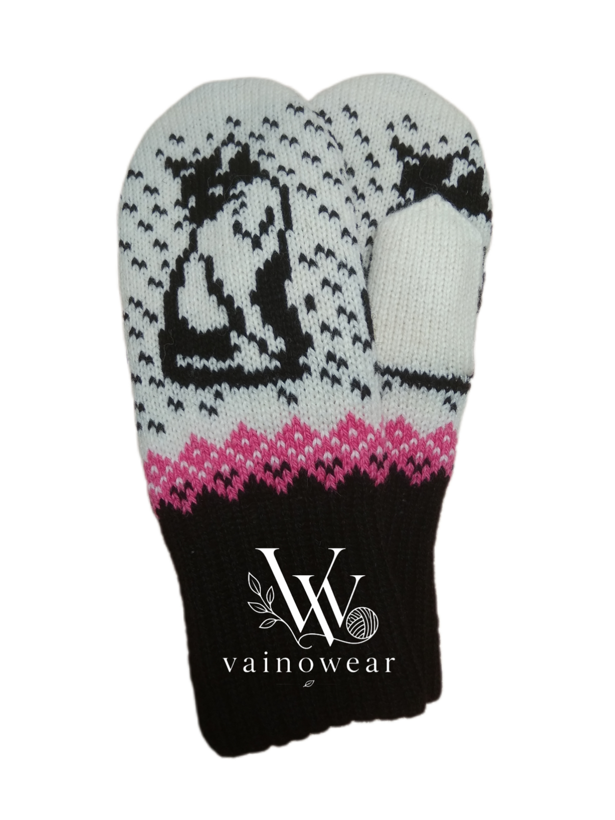 Knitted wool mittens thumbnail 2