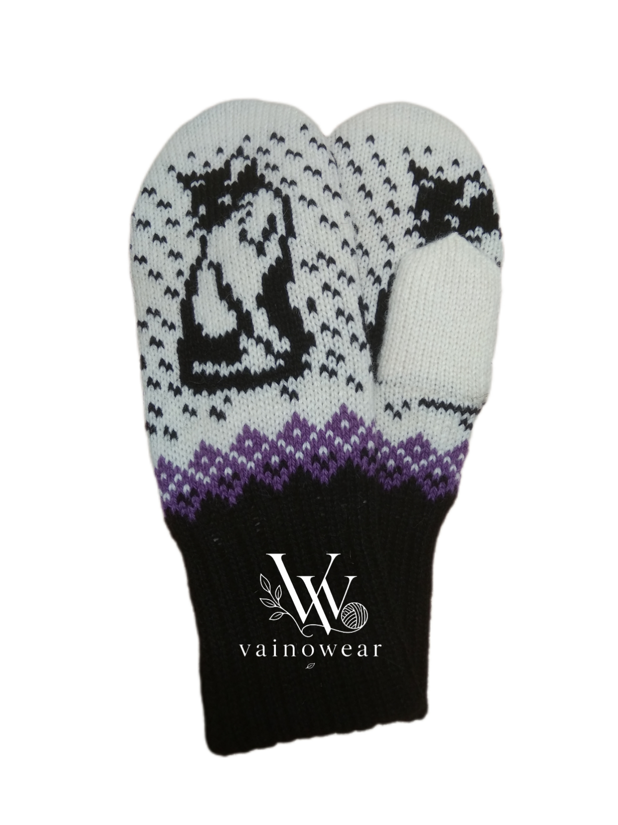 Knitted wool mittens thumbnail 3